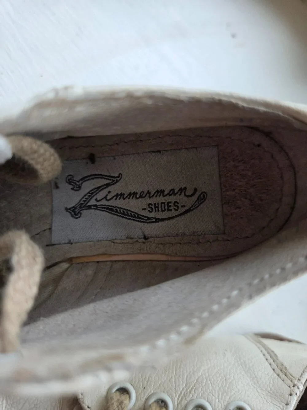 Zimmerman Shoe Artie Saddle Shoe White Leather Toddler size